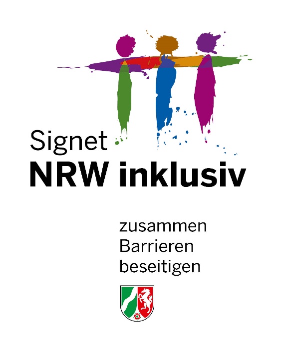Signet NRW inklusiv — zusammen Barrieren beseitigen.